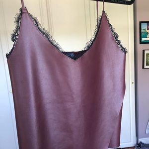 Zara Faux Leather & Knit Cami